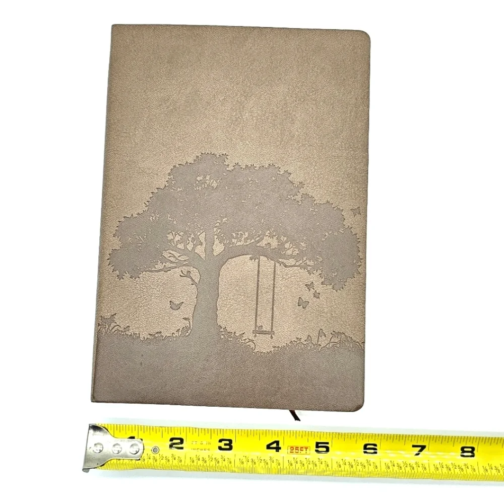 Inspirational Journal Set Tree of Life Faux Leather Pen Christian Bookmark Brown